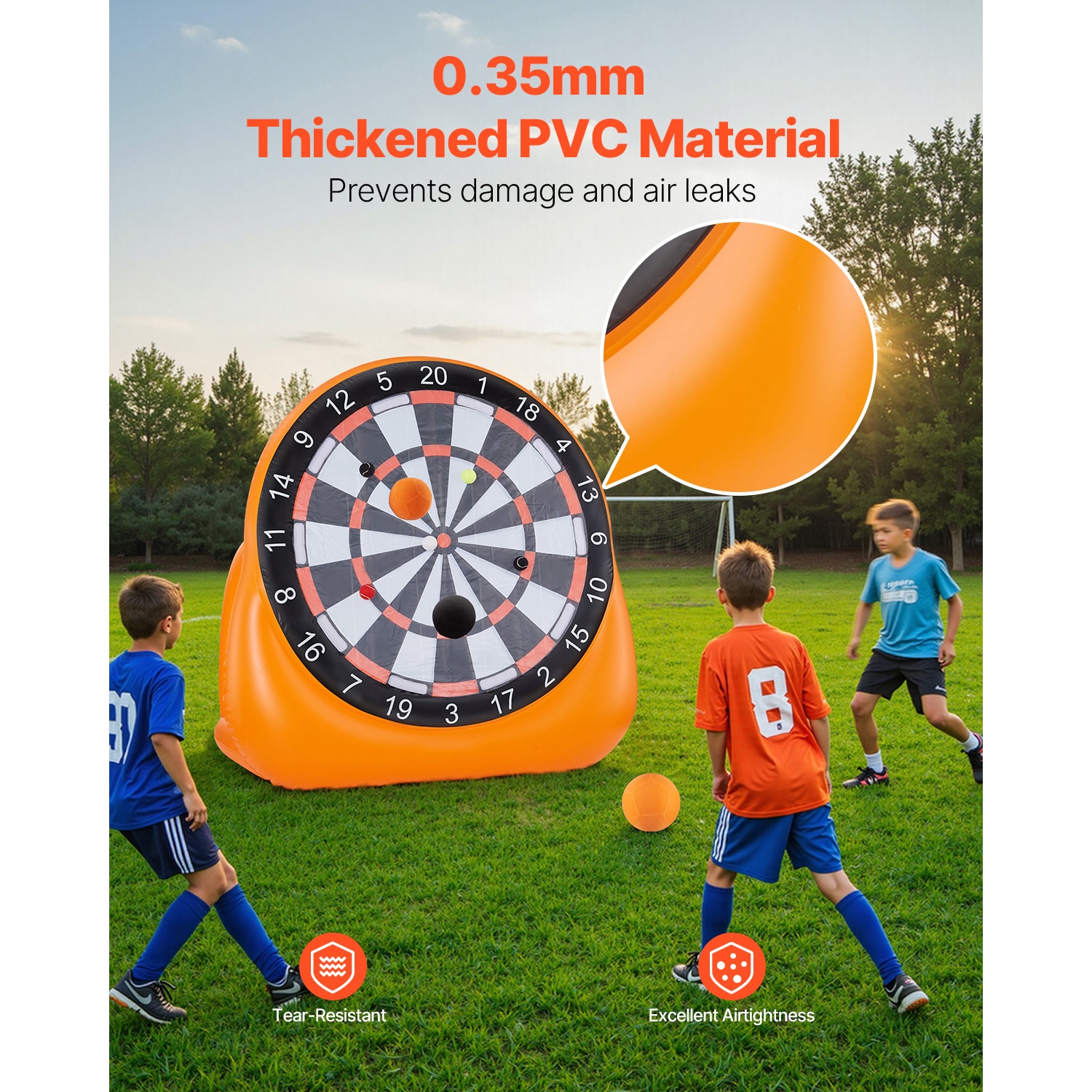 Inflatable Football Dart Board For Kids With Kick Balls And Pump_voghion.com